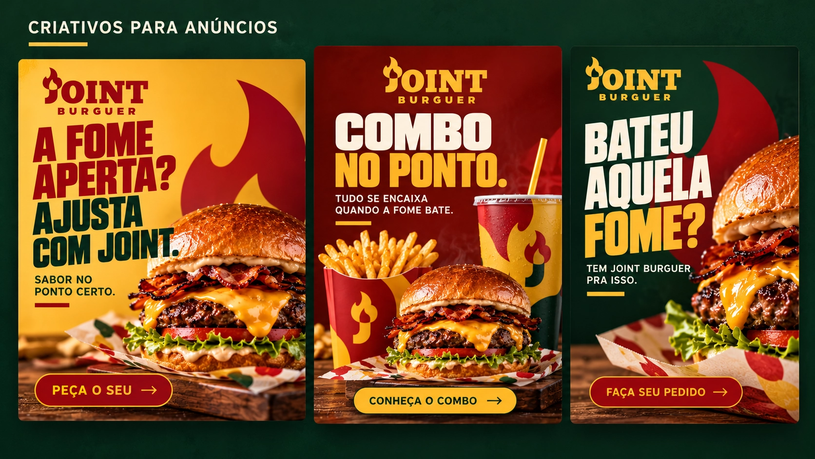 Criativos para anúncios Joint Burguer