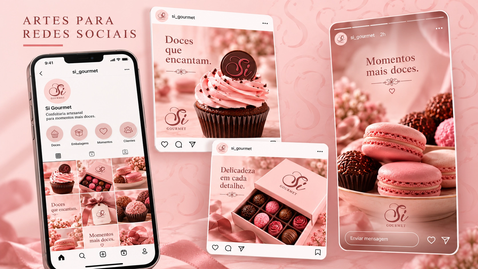 Artes para redes sociais Si Gourmet